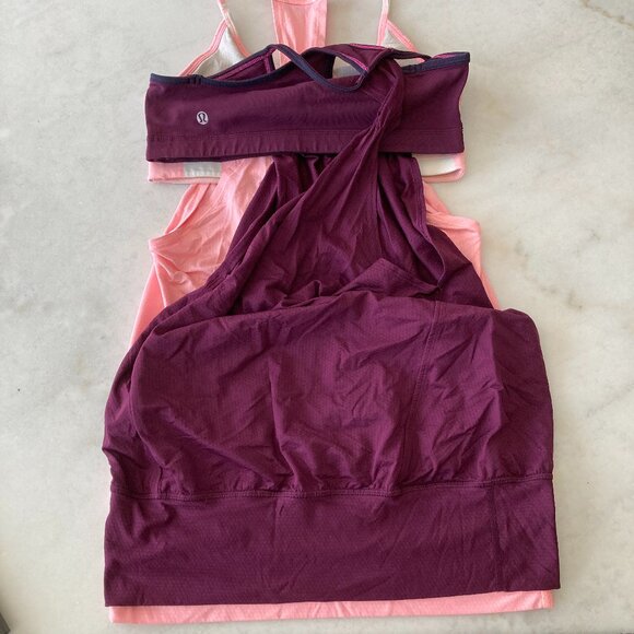 Like new! Lululemon No Limits Tank, yoga tank w/ inner built in sports bra plum - Picture 7 of 9
